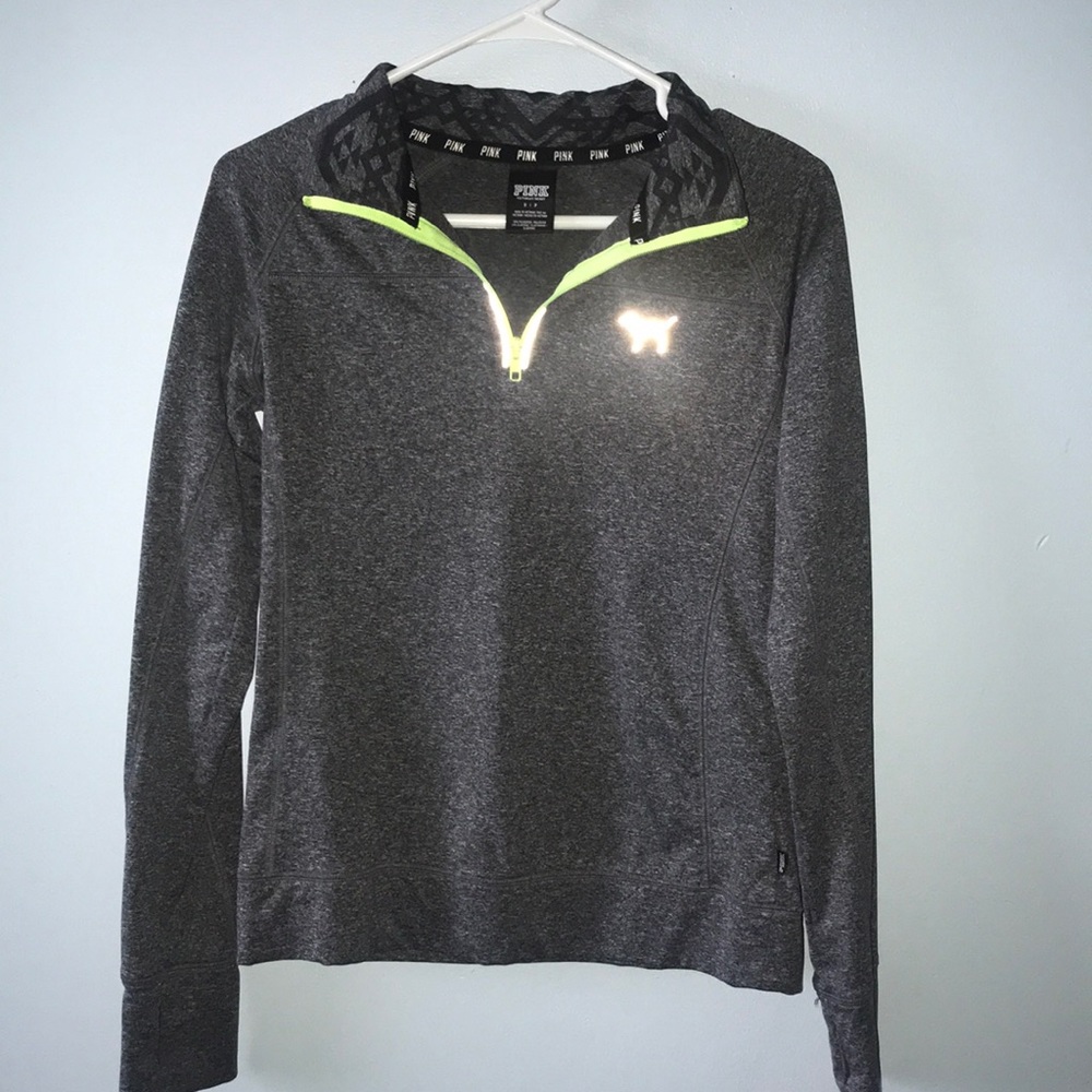 PINK Gray Quarter Zip